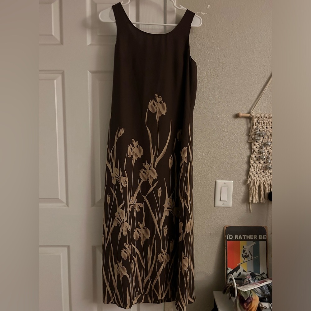 Vintage Maxi Dress Size 4 100% Silk - Picture 4 of 4